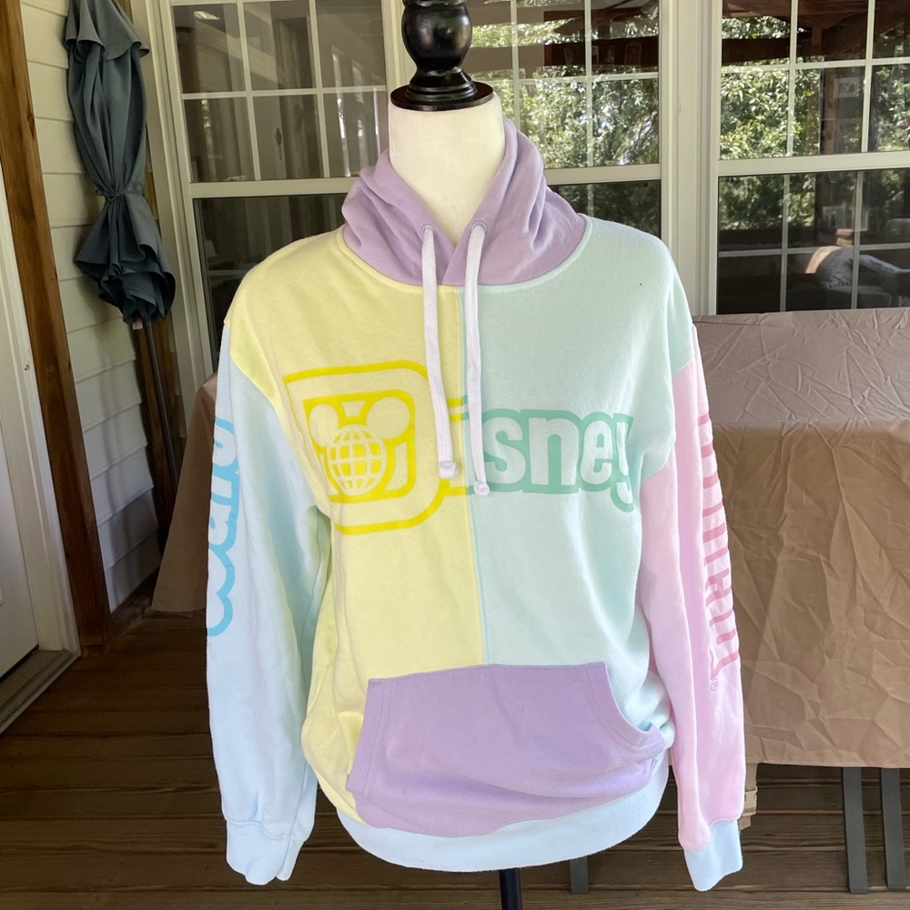 Disney pastel colorblock hoodie sweatshirt